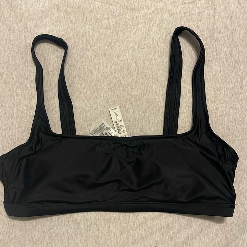 Cute black bikini scoop neck top with padding .
